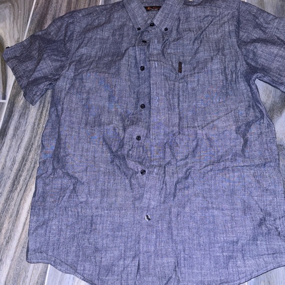 Ben Sherman Navy Solid short sleeve Button-Up Shirt - Picture 4 of 6